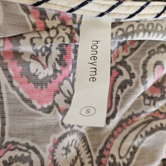 Grey and Pink Paisley Long Sleeve Oversized Dress Size Small - Picture 3 of 5